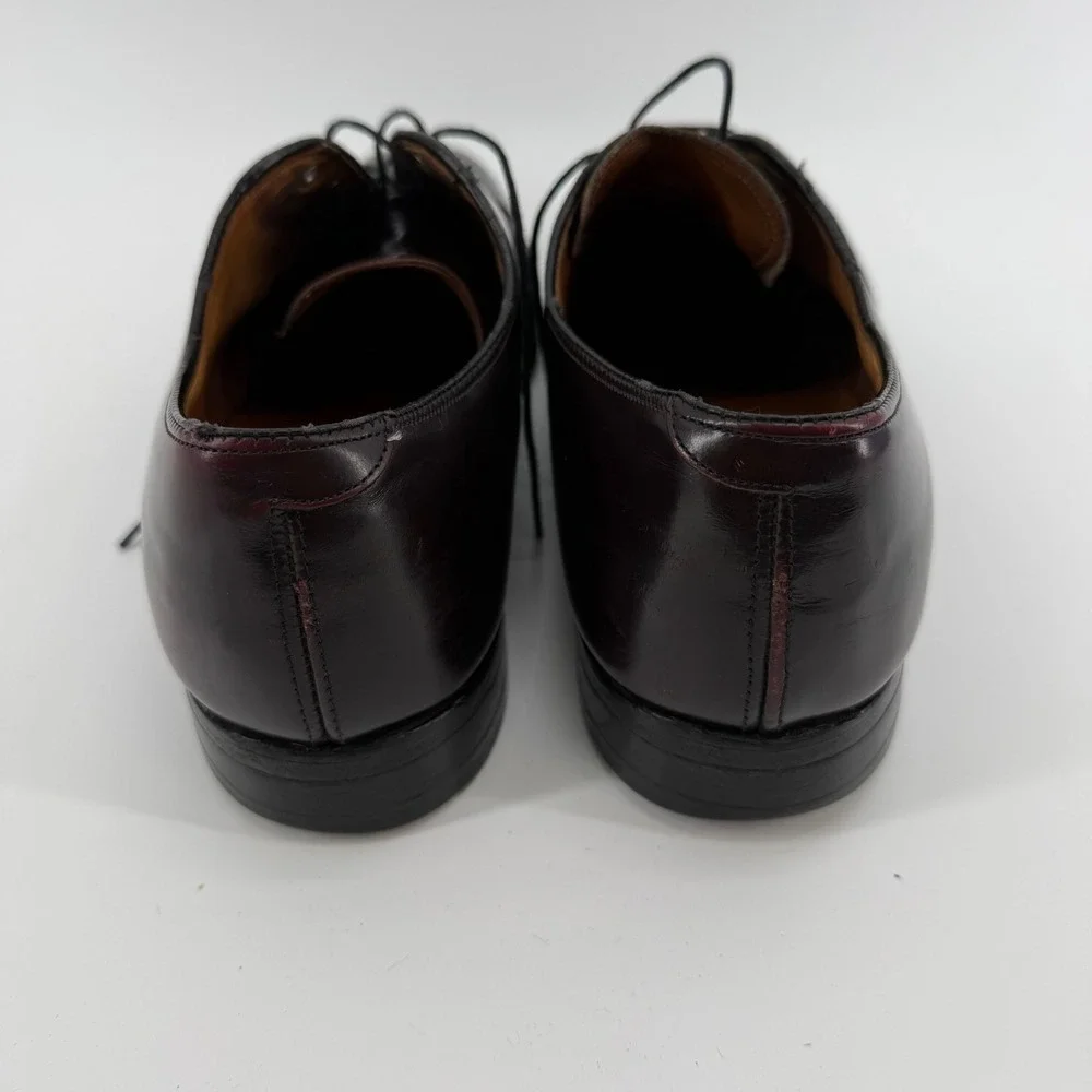 J&M Limited Collection Mens 10 Wingtip Oxford Dress‎ Shoes Burgundy Leather